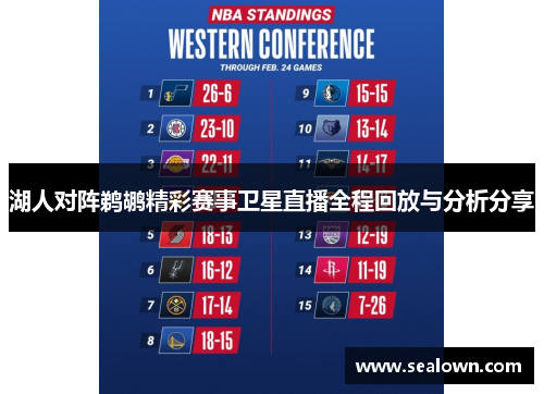 湖人对阵鹈鹕精彩赛事卫星直播全程回放与分析分享